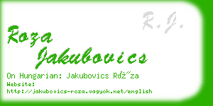 roza jakubovics business card